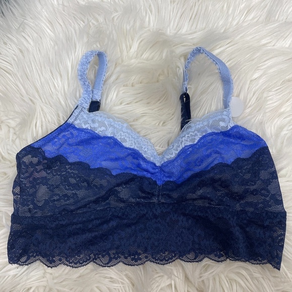 PINK Victoria's Secret Other - NWT VS PINK blue colorblock lace bralette size M // 2959